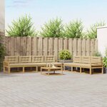 vidaXL Ensemble de canapés d'extérieur 7 Pièces Blanc et Beige