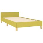 vidaXL Cadre de lit avec tête de lit sans matelas vert 90x190 cm tissu