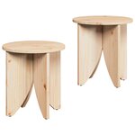 vidaXL Table basse 2 Pièces Naturel 41 5 x 41 5 x 44 cm