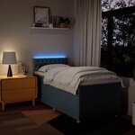vidaXL Sommier à lattes de lit avec matelas Bleu 100x200 cm Tissu