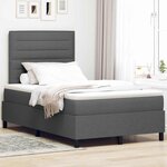 vidaXL Lit à ressorts avec matelas Gris foncé 120 x 190 cm tissu