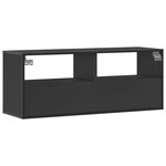 vidaXL Meuble TV noir 100x31x39 5 cm bois d'ingénierie et métal