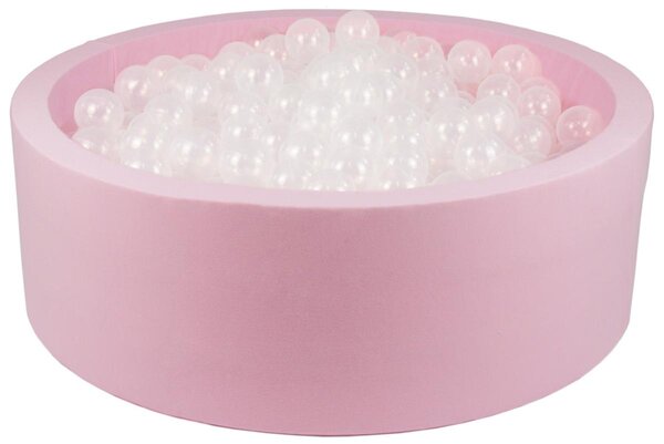 Piscine à balles + 450 balles  rose  transparent