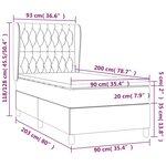vidaXL Sommier à lattes de lit avec matelas Gris clair 90x200 cm Tissu
