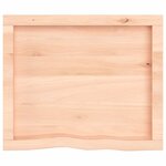vidaXL Dessus de table 60x50x(2-4) cm bois de chêne massif non traité