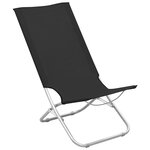 vidaXL Chaises de plage pliables lot de 2 Noir Tissu