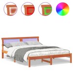 vidaXL Cadre de lit Marron cire 160 x 200 cm Bois massif en pin
