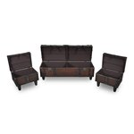 vidaXL Ensemble de bancs de rangement 3 Pièces Marron