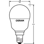 Osram ampoule led star+ sphérique rgbw dép radiateur var 4 5w=25 e14 ch