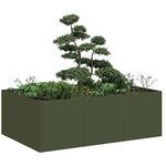 vidaXL Jardinière vert olive 120x80x40 cm acier