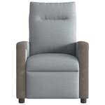 vidaXL Fauteuil de massage inclinable électrique gris clair tissu