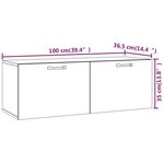 vidaXL Armoire murale Noir 100x36 5x35 cm Bois d'ingénierie