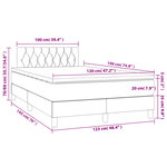 vidaXL Sommier à lattes de lit matelas et LED crème 120x190 cm tissu