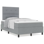 vidaXL Lit à ressorts avec matelas gris clair 120x200 cm en tissu