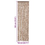 vidaXL Rideau anti-mouches beige et marron foncé 56x185 cm chenille