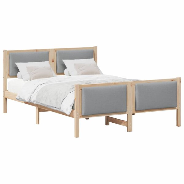 vidaXL Cadre de lit avec tête de lit Gris clair 140 x 190 cm tissu