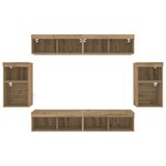 vidaXL Jeu de 8 meubles TV avec éclairage en chêne artisan et bois d'ingénierie