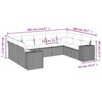 vidaXL Salon de jardin avec coussins 9 Pièces marron résine tressée