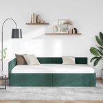 vidaXL Cadre de lit d'angle Autre Vert foncé 90 x 190 cm