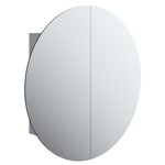 vidaXL Armoire de salle de bain miroir rond et LED Gris 54x54x17 5 cm