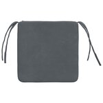 vidaXL Coussins de siège 4 Pièces Gris foncé 40 x 40 x 3 cm Velours