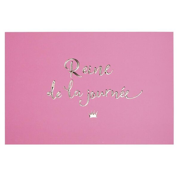 Carte anniversaire reine de la journée rose et or - draeger paris