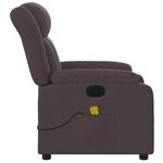vidaXL Fauteuil de massage inclinable électrique Marron foncé Tissu