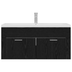 vidaXL Cabinet de salle de bain Chêne noir 100 x 38 5 x 46 cm