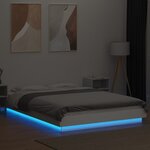 vidaXL Cadre de lit avec lumières LED sans matelas blanc 140x190 cm