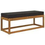 vidaXL Coussin de Siège d'Extérieur Noir 111 5 x 40 x 8 cm