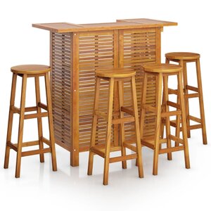 vidaXL Ensemble de bar de jardin 5 Pièces Bois d'acacia solide