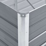 vidaXL Lit surélevé de jardin Acier galvanisé 400x80x77 cm Gris