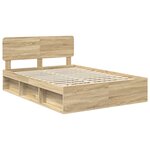 vidaXL Cadre de lit avec tête de lit Sonoma 140 x 190 cm Pin massif