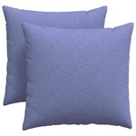 vidaXL Coussins de canapé 2 pc tissu Bleu denim 45 x 45 cm
