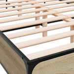 vidaXL Cadre de lit chêne sonoma 140x200 cm bois d'ingénierie et métal