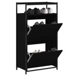 vidaXL Armoire à chaussures noir 60x34x112 cm bois d'ingénierie
