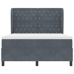 vidaXL Lit avec Matelas Gris Foncé 140x200 cm Velours
