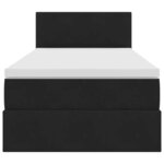 vidaXL Lit de Rangement avec matelas Noir 90 x 190 cm Velours