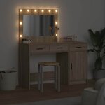 vidaXL Table de Toilette avec tiroir 2 Pièces Marron 40 x 41 x 75 cm