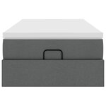 vidaXL Cadre de lit ottoman avec matelas gris foncé 90x190 cm tissu