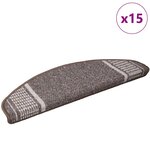 vidaXL Tapis d'escalier auto-adhésifs 15 Pièces Marron 65 x 21 x 4 cm