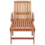 vidaXL Chaise longue avec coussin bleu royal Bois de teck solide