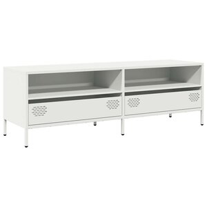 vidaXL Meuble TV blanc 135x39x43 5 cm acier laminé à froid