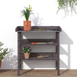 vidaXL Table à plantes avec étagères gris 78x38x82 5 cm bois de sapin