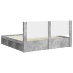 vidaXL Cadre de lit avec rangement et tête de lit Gris béton