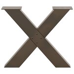 vidaXL Pieds de table basse en forme de X  2 pièces  acier naturel  50 x (42-43) cm