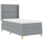 vidaXL Lit Box Spring avec Matelas Gris clair 100x200 cm Tissu