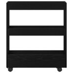 vidaXL Chariot de Rangement Étroit Chêne noir 60 x 18 x 70 cm