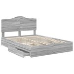 vidaXL Lit de Rangement Gris Sonoma 150 x 200 cm Bois d'ingénierie