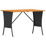 vidaXL Table de jardin avec dessus en bois d'acacia noir 105x75x72 cm